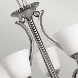 Bolla 5 Light Multi Arm Chandelier Brushed Nickel Finish, E27 - thumbnail 5