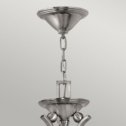 Bolla 5 Light Multi Arm Chandelier Brushed Nickel Finish, E27 - thumbnail 3