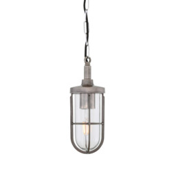 Owel-A Outdoor Pendant, Antique Silver, Clear Glass, IP65