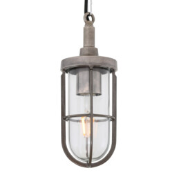 Owel-A Outdoor Pendant, Antique Silver, Clear Glass, IP65 - thumbnail 2