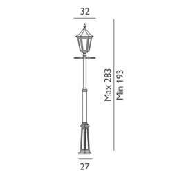 Valencia Grande 1 Light Outdoor Post Signal Lantern Black IP54, E27 - thumbnail 5