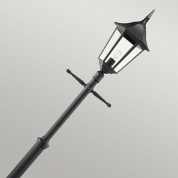 Valencia Grande 1 Light Outdoor Post Signal Lantern Black IP54, E27 - thumbnail 2