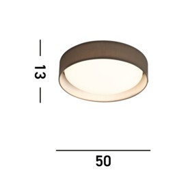 Gianna Integrated LED 1 Light Flush Ceiling Light White, Grey - thumbnail 3
