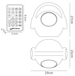 Wazowsky IP44 Portable 3W Speake, 120lm, 3W LED RGBW Lamp Bluetooth Connection, Remote Control - thumbnail 2
