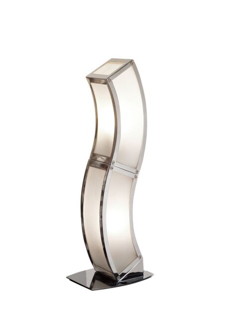 Duna E27 Table Lamp 2 Light E27, Polished Chrome, White Acrylic - image 1