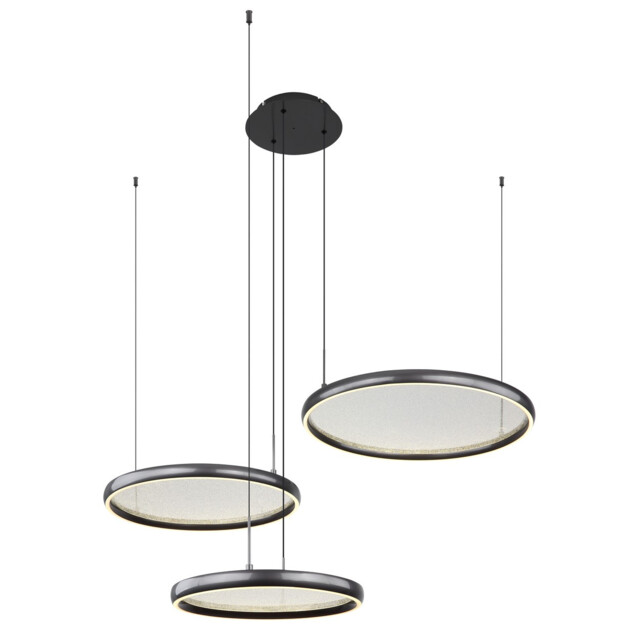 Briggs Pendant Ceiling Light Matt Black 3x LED Dimmable 2700-6000K Remote Control - image 1