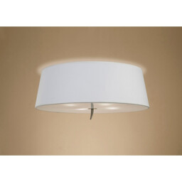 Ninette Flush Ceiling 4 Light E27, Antique Brass With Ivory White Shade - thumbnail 2
