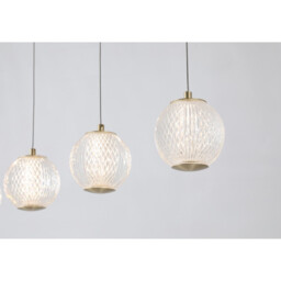 Allure 5 Light Bar Celling Pendant Satin Brass Metal & Clear Acrylic - thumbnail 3