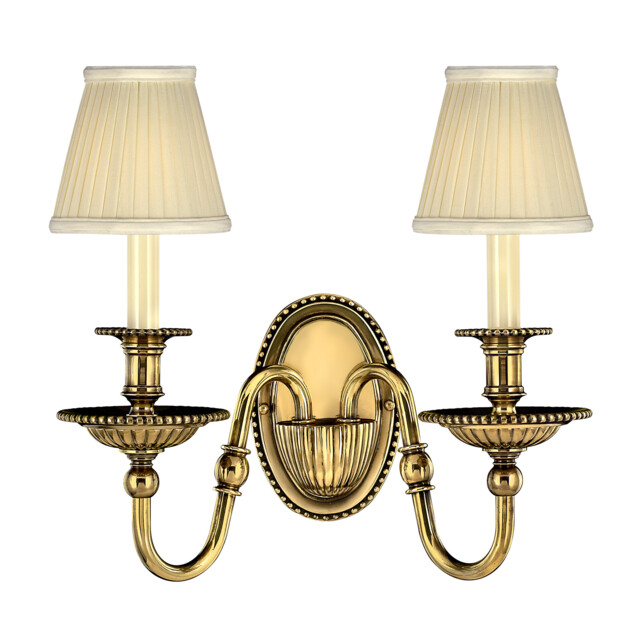 Cambridge 2 Light Indoor Candle Wall Light Burnished Brass (Shades Sold Separately), E14 - image 1