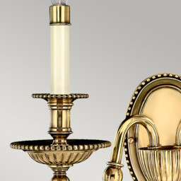 Cambridge 2 Light Indoor Candle Wall Light Burnished Brass (Shades Sold Separately), E14 - thumbnail 5