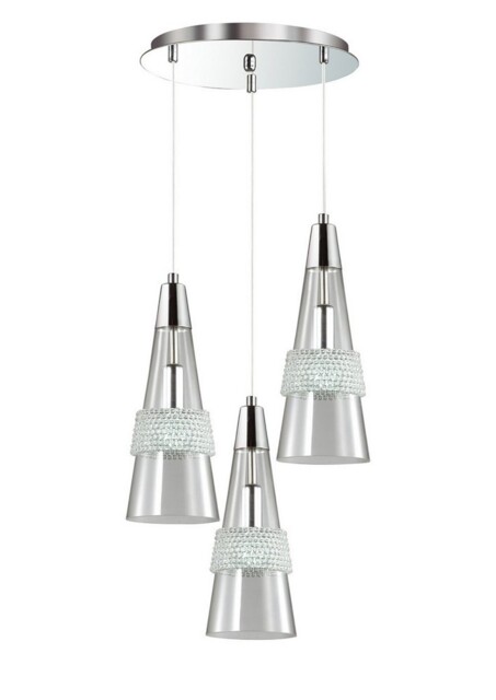 Emilia Ceiling Cluster Pendant 3 Light E14 Round Polished Chrome, Crystal - image 1