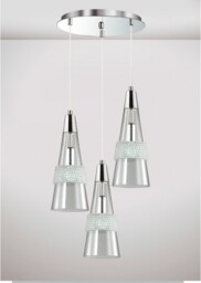 Emilia Ceiling Cluster Pendant 3 Light E14 Round Polished Chrome, Crystal - thumbnail 2