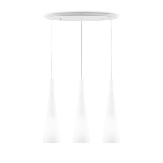 Milk  3 Light Hanging Ceiling Pendant Light White, E27 - image 1