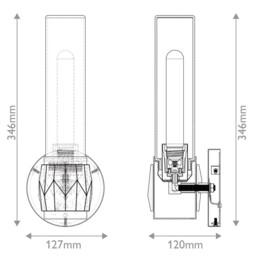 Hinkley Ellison Bathroom Wall Lamp Contemporary Black, Heritage Brass IP44 1x E27 - thumbnail 3