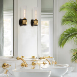 Hinkley Ellison Bathroom Wall Lamp Contemporary Black, Heritage Brass IP44 1x E27 - thumbnail 2