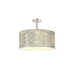 Baymont 40cm Polished Chrome 5 Light E27 Semi Flush Fixture With 50cm x 20cm Silver Leaf Shade