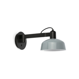 Tatawin Arm Dome Wall Lamp Black, Gloss Grayish Blue 1x E27