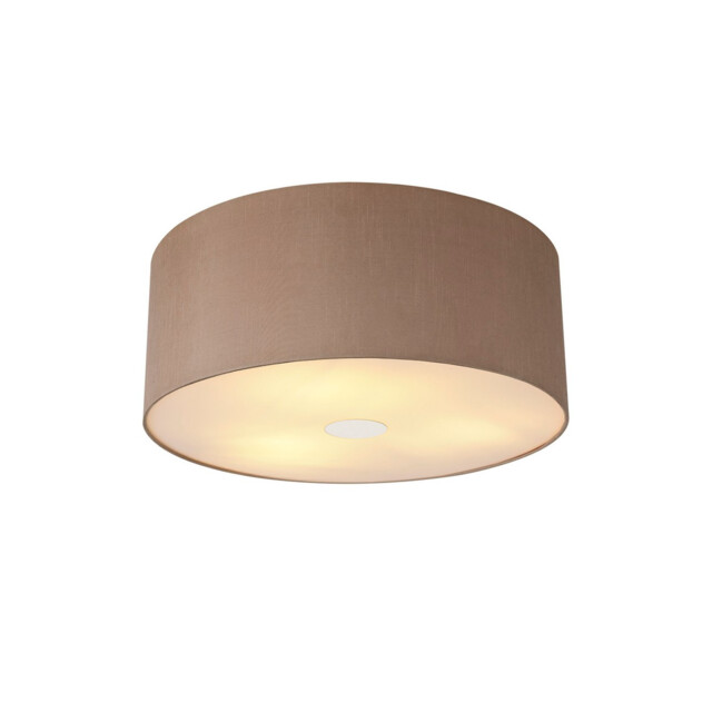 Baymont Polished Chrome 3 Light E27 Flush Ceiling With 50cm x 20cm Dual Faux Silk Shade, Antique Gold/Ruby - image 1