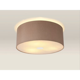 Baymont Polished Chrome 3 Light E27 Flush Ceiling With 50cm x 20cm Dual Faux Silk Shade, Antique Gold/Ruby - thumbnail 2