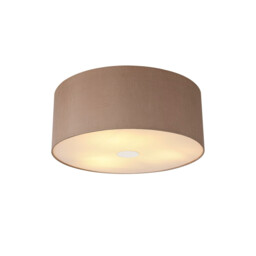 Baymont Polished Chrome 3 Light E27 Flush Ceiling With 50cm x 20cm Dual Faux Silk Shade, Antique Gold/Ruby