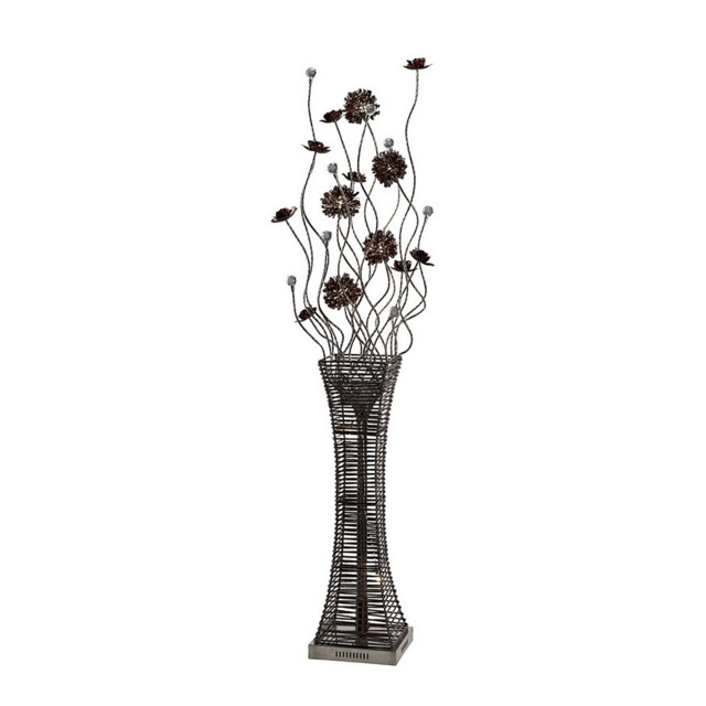 (DH) Majella Floor Lamp 7 Light G4 Polished Chrome/Coffee/Crystal, NOT LED/CFL Compatible - image 1