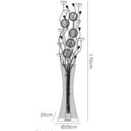 (DH) Majella Floor Lamp 7 Light G4 Polished Chrome/Coffee/Crystal, NOT LED/CFL Compatible - thumbnail 3