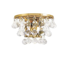Atla Wall Lamp Switched 2 Candle Light French Gold, Crystal - thumbnail 1