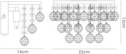 Atla Wall Lamp Switched 2 Candle Light French Gold, Crystal - thumbnail 3