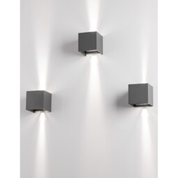 Como 2 Light Outdoor Up Down Wall Lamp Dark Grey Aluminium LED 2x3W 510Lm 3000K  Adjustable IP54 - thumbnail 5