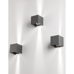 Como 2 Light Outdoor Up Down Wall Lamp Dark Grey Aluminium LED 2x3W 510Lm 3000K  Adjustable IP54 - thumbnail 3
