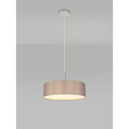 Baymont Polished Chrome 5 Light E27 Single Pendant, With 45cm x 15cm Faux Silk Shade, Grey - thumbnail 2