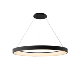 Niseko II Ring Pendant 90cm 66W LED, 2700K-5000K Tuneable, 5440lm, Remote Control, Black, 3yrs Warranty