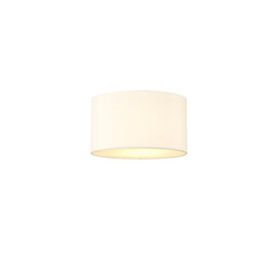 Baymont White 3 Light E27 Flush With 30cm x 17cm Faux Silk Shade, Ivory Pearl/White Laminate - thumbnail 1