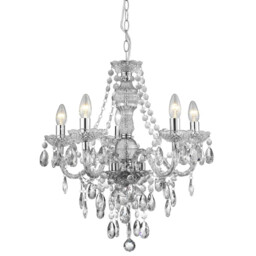 Marie Therese 5 Light Chandelier Chrome Finish - thumbnail 1