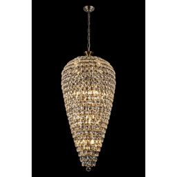 Coniston Tall Acorn Pendant, 20 Light E14, Antique Brass/Crystal, Item Weight: 48.30kg - thumbnail 2