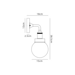 Irondequoit Wall Lamp 1 Light E27 IP65 Exterior Titanium Silver, Polished Chrome - thumbnail 2
