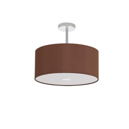 Baymont Polished Chrome 3 Light E27 Semi Flush With 40cm x 18cm Dual Faux Silk Shade, Cocoa/Grecian Bronze - thumbnail 5
