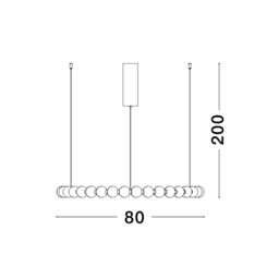 Perla Integrated LED Pendant Ceiling Light Gold Metal, Opal Glass LED 72W 6492Lm 3000K - thumbnail 3