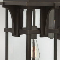 Manhattan 1 Light Outdoor Large Wall Lantern Light Oil Rubbed Bronze IP44, E27 - thumbnail 3