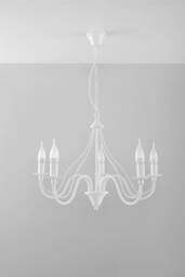 Minerwa 5 Light Multi Arm Chandelier White, E14 - thumbnail 5