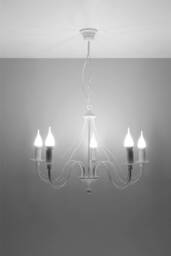 Minerwa 5 Light Multi Arm Chandelier White, E14 - thumbnail 2