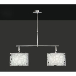 Lupin Linear Pendant 2 Light E27 Line Large, Gloss White, White Acrylic, Polished Chrome - thumbnail 2