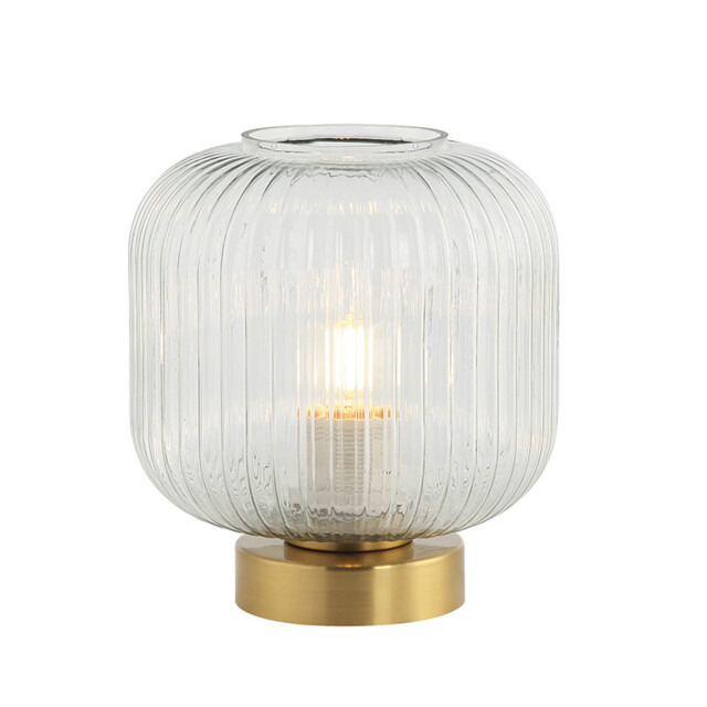 Ymittos Cylindrical Table Lamp Transparent - Antique Brass 1xE27 - image 1