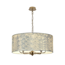 Banyan 5 Light Multi Arm Pendant With 60cm x 22cm Silver Leaf Shade Champagne Gold/Silver Leaf - thumbnail 1