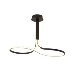 Nur Semi Flush Ceiling Tall 40W LED 2800K, 3200lm, Dimmable Brown Oxide, Frosted Acrylic