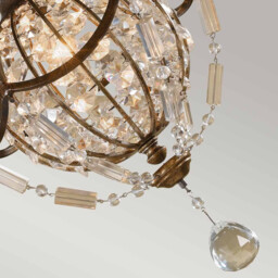 Bellini 1 Light Ceiling Pendant British Bronze, Oxidized Bronze, E14 - thumbnail 2