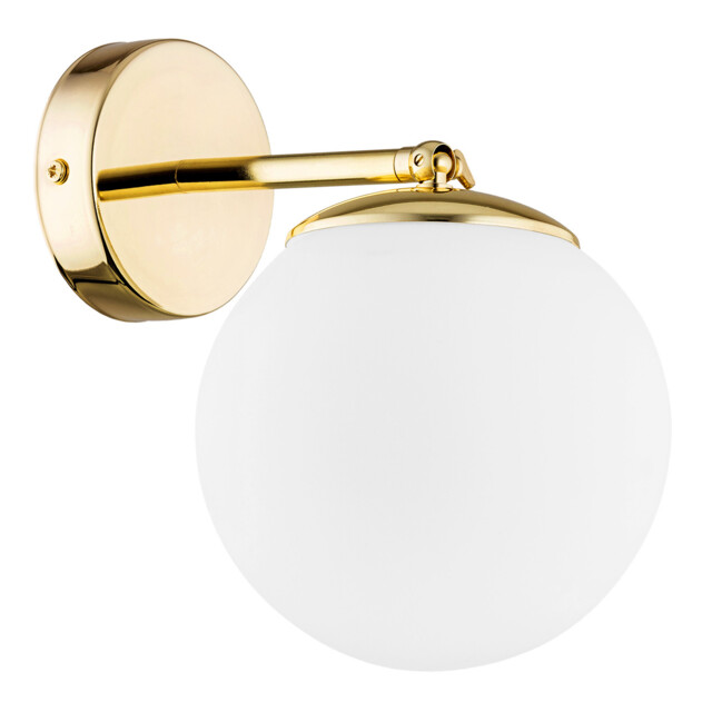 Satelite Plus Outdoor Globe Wall Lamp Opal Matt, Brass Steel IP44 - image 1