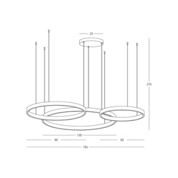 Zorya 60-80-100cm Pendant Ceiling Light Sandy Black LED 3000K Dimmable - thumbnail 3