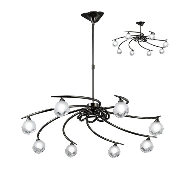 Fragma Telescopic Semi Flush 8 Light G9, Black Chrome - image 1