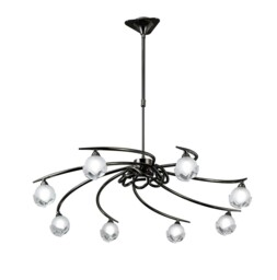 Fragma Telescopic Semi Flush 8 Light G9, Black Chrome - thumbnail 3